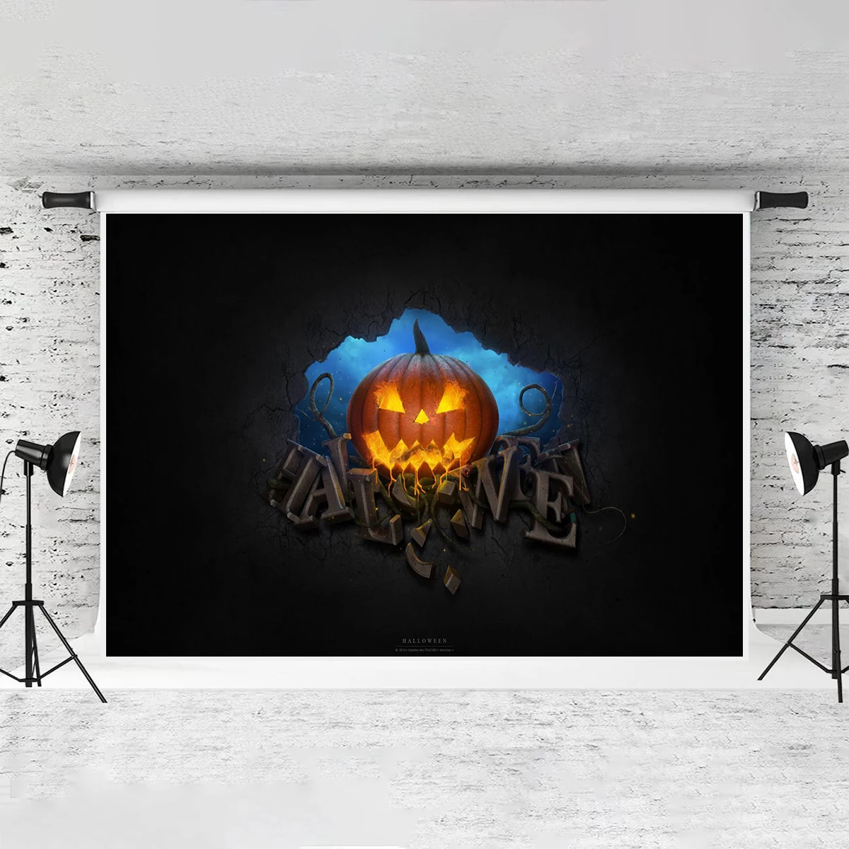 Happy Halloween Backdrop Dressed Up Party Photography Pumpkin Lamp Background Creepy Dark Ghost Haunted House Wall Decorations