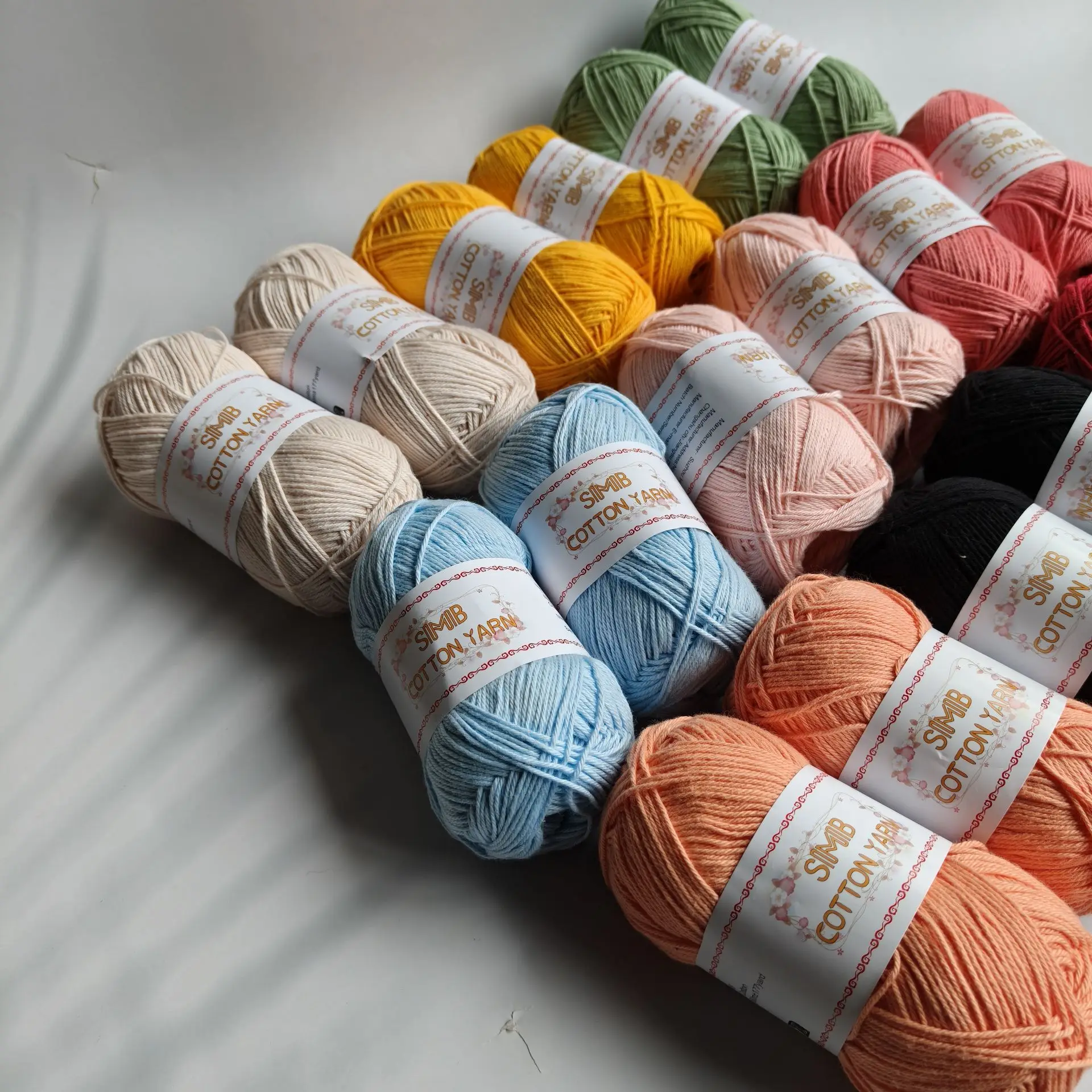 

6Pcs/300G 100% Four-Strand Cotton Yarn, Soft and Rich in Color, Suitable for Handmade Crochet Such as Hats, Scarves, Bags, Etc