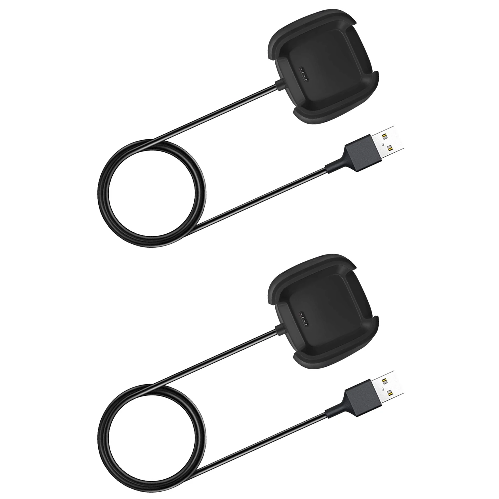 2X cargador Compatible con Fitbit Versa 2, Cable de carga USB de repuesto para accesorios de reloj inteligente Versa 2
