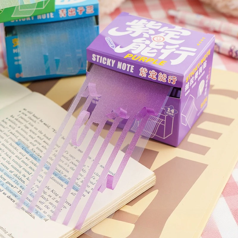 Pull-out Sticky Notes with Fluorescent Error Correction Labels That Can Be Torn Off and Reattached, and Gradient Index Stickers