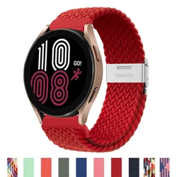 Pulseira elástica de nylon para relógio Samsung Galaxy, 20mm, 22mm, 44mm, 40mm, engrenagem clássica s3, 5 pro, 45mm