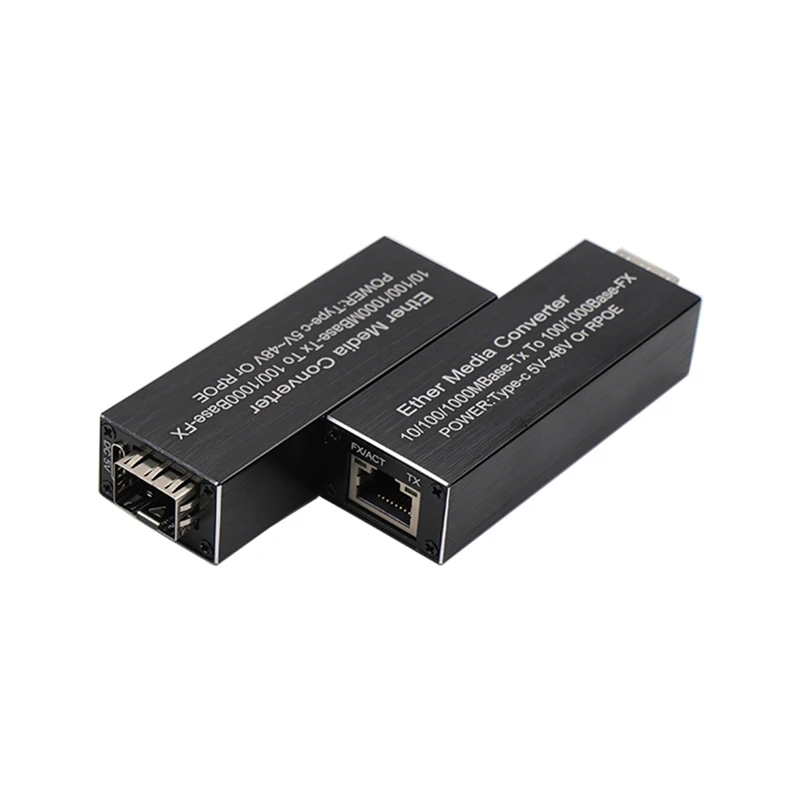 Mini RPOE 1.25G Media Converter SFP Transceiver Module 5V DC Type-C Input 1 SFP Slot 1 RJ45 Ethernet SFP Fiber Switch,B-A69M image 3
