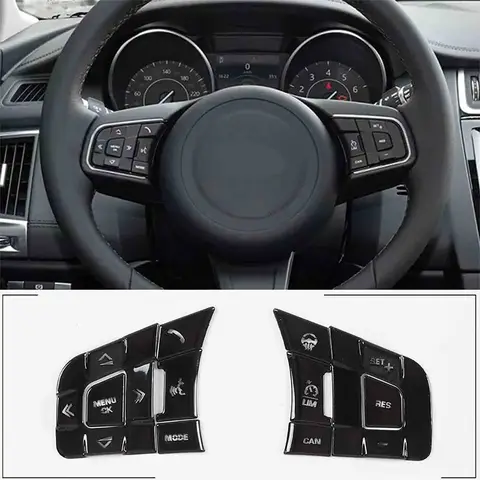 Jaguar XE XF F-PACE E-PACE F-TYPE 용 자동차 스티어링 휠 트림 알루미늄 합금 자동차 스티어링 휠 버튼 스팽글 인테리어 액세서리