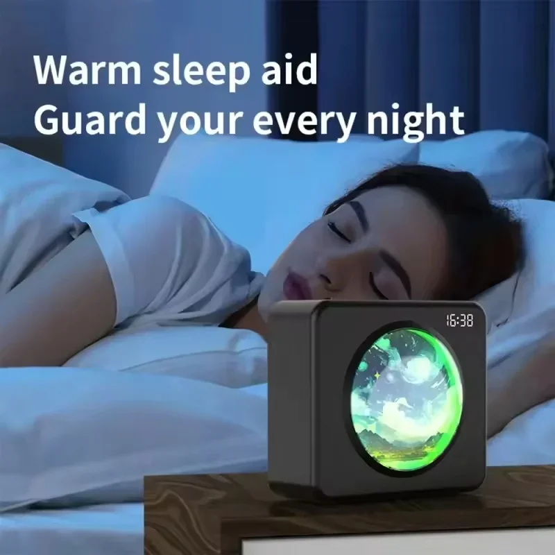 Rotating Personalized Bluetooth Speaker Creative Vinyl Record Alarm Clock Audio Sound Box Boombox Desktop Customizable Patterns