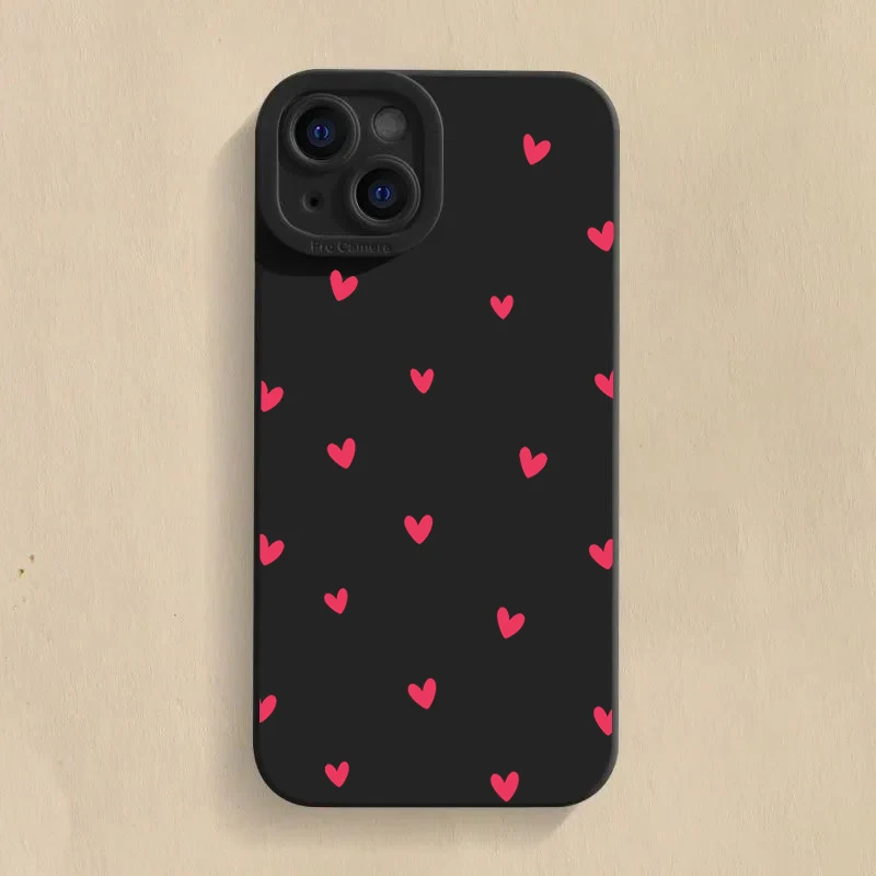 Black Love Heart Protector Phone Cases For Samsung Galaxy S26 S25 S24 Ultra S22 S23 Plus A35 A54 A55 A26 A53 A36  A56 A16 Cover view 2