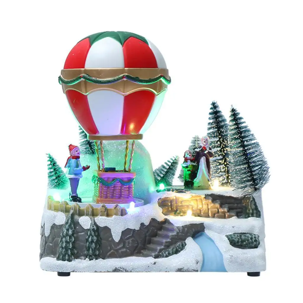 

Xmas Ornaments Hot Air Balloon Christmas Miniature Craft Indoor Cottage