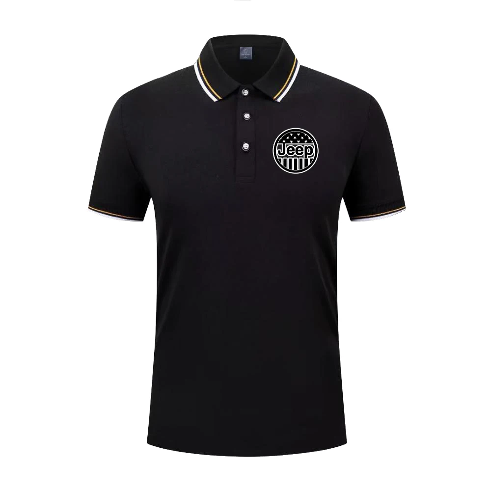 

Летняя повседневная рубашка-поло с индивидуальной печатью логотипа Jeep, персонализированный дизайн, дышащая и прохладная рубашка.