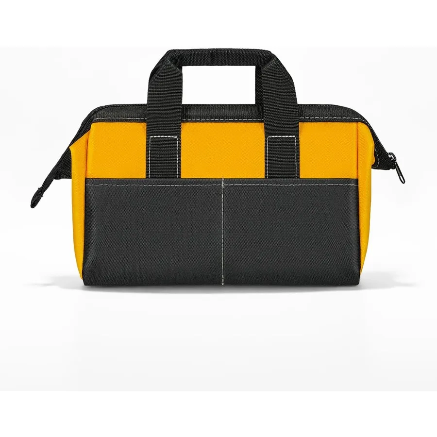 Borsa per attrezzi gialla con dimensioni di 31 cm e 12 pollici realizzata da un durevole tessuto in poliestere 1680D perfettamente adatto per gli appassionati di fai da te
