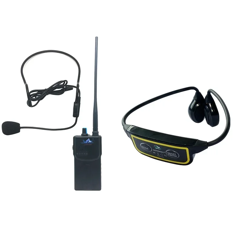 Swimming Training System FM Transmitter H900 Real time Talking Hands Free Swimmer Headphone Bone Conduction