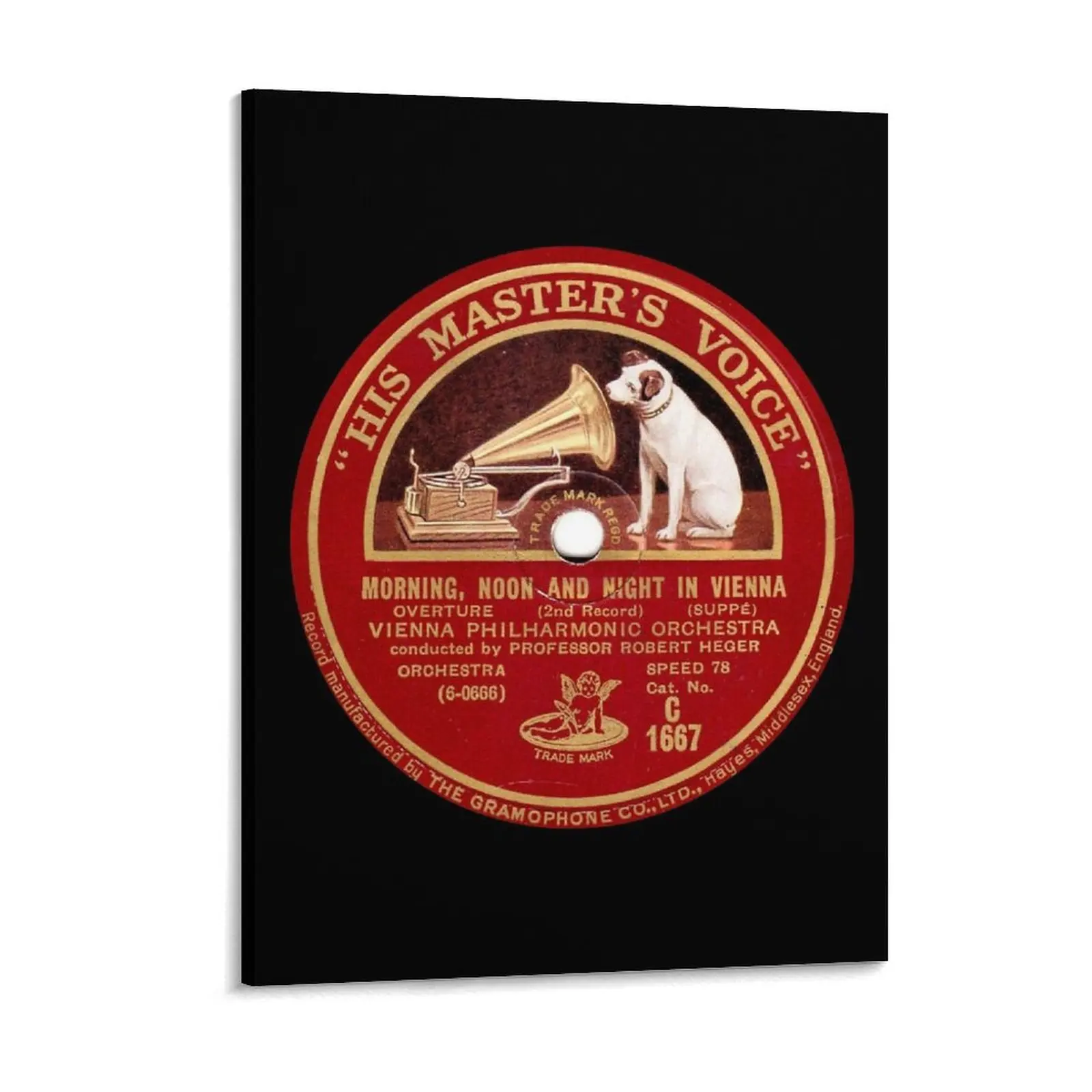 

RCA VICTOR HIS MASTERS VOICE by Francis Barraud Vintage Advertisement Canvas Painting Pub Wall Decor Framed Wall Paintings