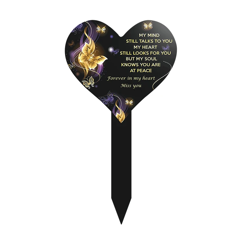 

Acrylic tombstone cemetery memorial heart-shaped pile marker terrace pile tomb pile decoration to commemorate relatives friends