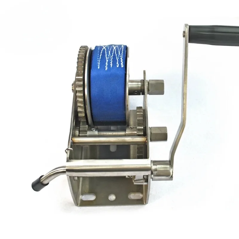 Heavy Duty 1.5t stainless steel 316 mini manual boat winch portable small  trailer hand  auto hydraulic Three speed