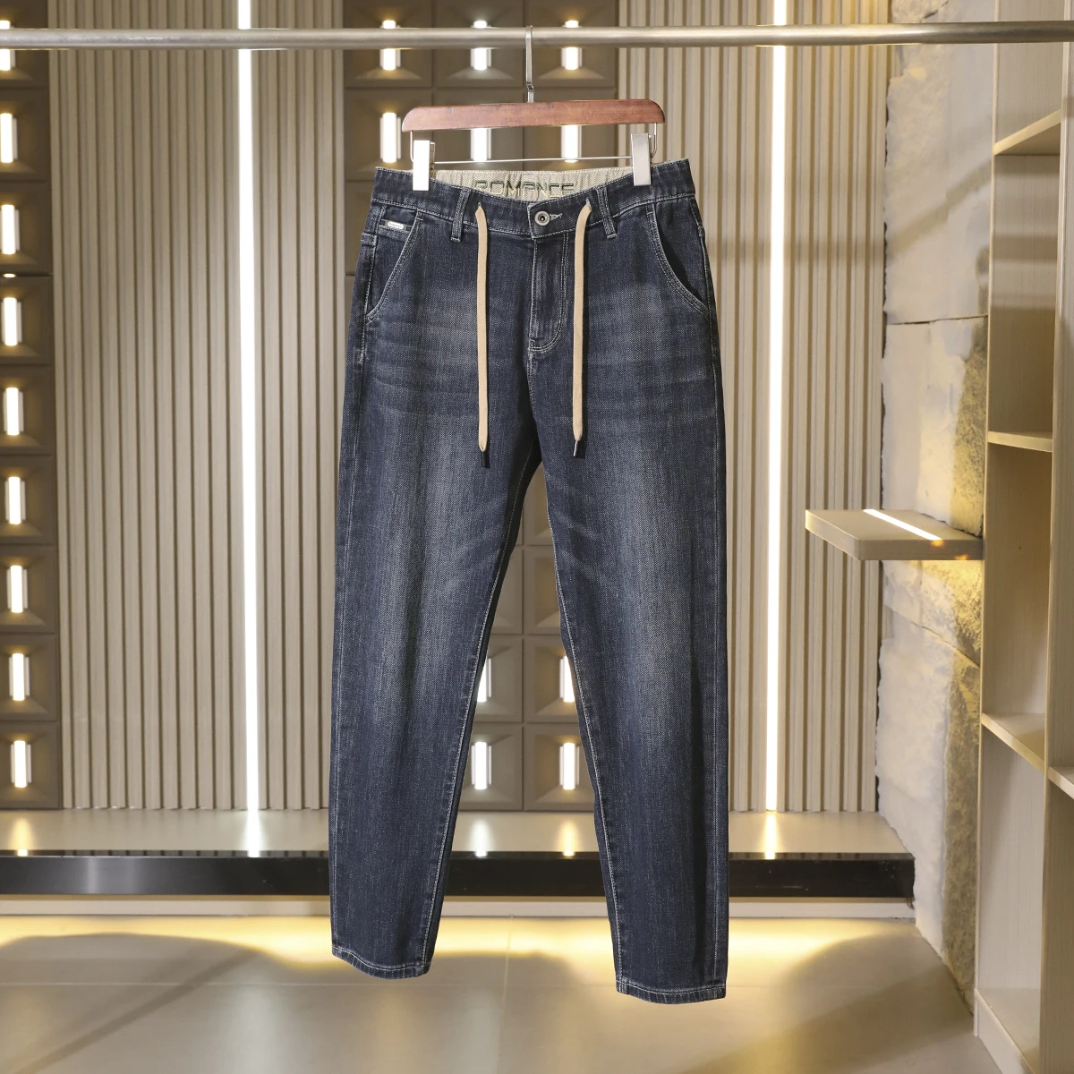 

Мужские эластичные джинсы прямого кроя, модные, в городском стиле, со средней посадкой, из смесовой хлопковой ткани, устойчивой к деформации, для повседневной носки