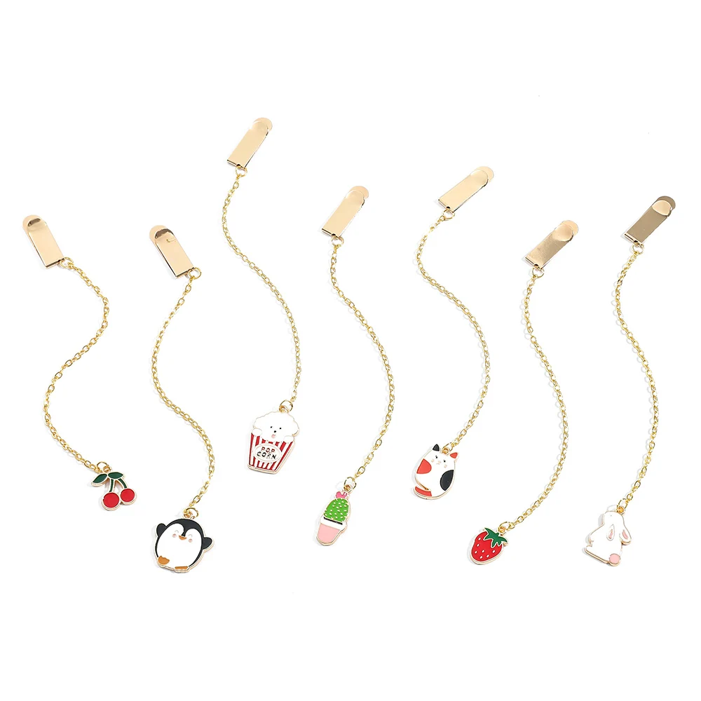 حامل كتب بإشارة مرجعية على شكل قلادة كرتونية لطيفة وبسيطة، أفضل هدية للطلاب لعشاق الكتاب كأداة قراءة.