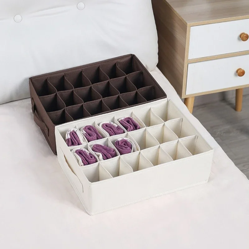 منظم أدراج مكون من 18 قسمًا: صندوق تخزين محمول من قماش أكسفورد للجوارب والملابس الداخلية والإكسسوارات |   حل خزانة قابل للطي