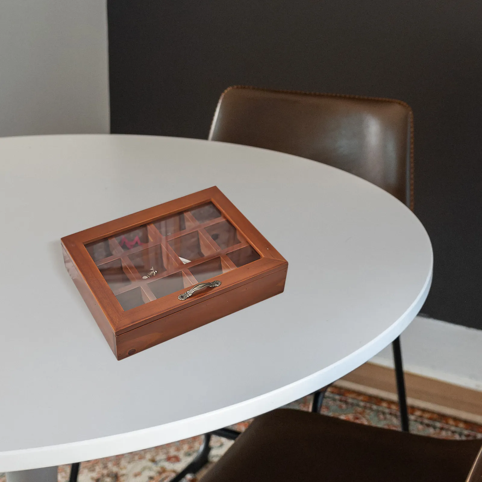 Premium Wooden Jewelry Storage Box Elegant Compact Organizer for Rings Earrings Necklaces Bracelets Watches Home Desk Display