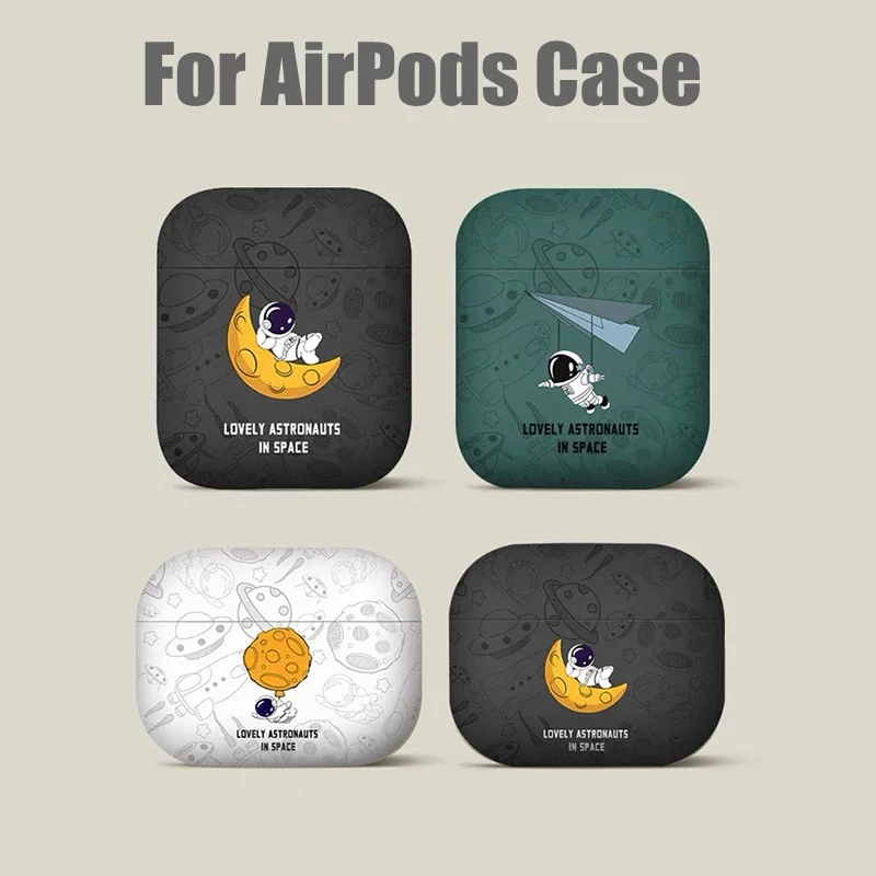 Cover for AirPods 3 Case for AirPods Pro 2 2023 Case for Airpod 4 Astronaut Moon Funda Air Pods 3 2 Bluetooth Earphone Cover