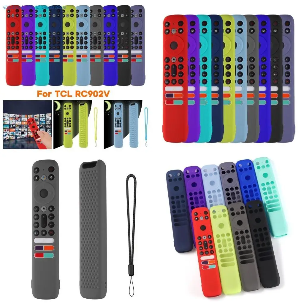 A3PD Silicone Remote Cover for TCL RC902V FMR4 FAR2 FMR1 Remote Control Full Protect Sleeve Bumpers Guard Glowing Protector