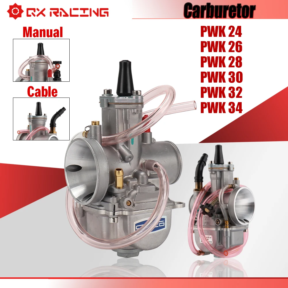 

New Universal Motorcycle Carburetor PWK 24 26 28 30 32 34mm With Power Jet For Keihin 2T 4T ATV Quad Go Kart Buggy 75-250cc