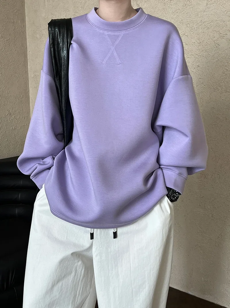 Loose round neck long-sleeved sweatshirt bottoming women\'s 2024 Korean style trendy versatile pullover top inner wear