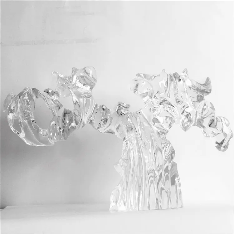 Modern hotel living room creative abstract desktop ornament transparent resin sculpture lucky tree decoration