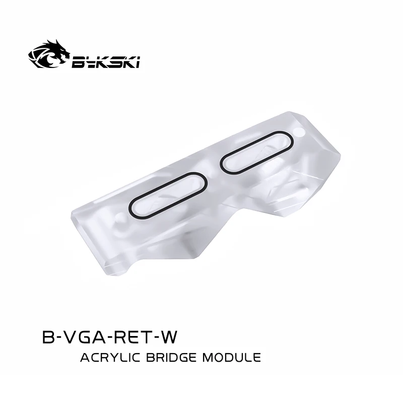 Bykski Grafikkarte Wasserblock-Brückenmodul G1/4''Acryl 45-Grad-GPU-Kühleranschluss B-VGA-RET-W