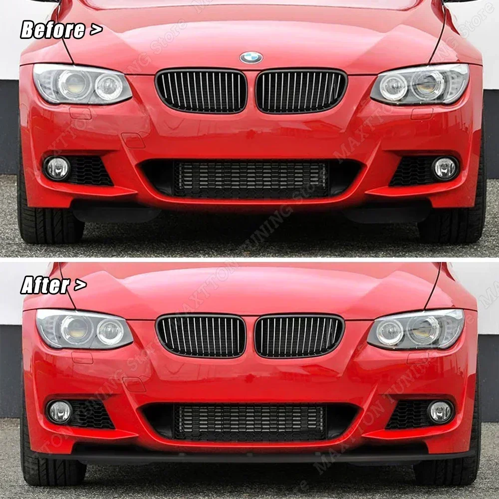 BMW 3 시리즈 쿠페 E92 E93 M-Tech 프론트 범퍼 스플리터 립 스포일러 2006-2013 디퓨저 외부 튜닝, 글로스 블랙, 2 개 썸네일 2