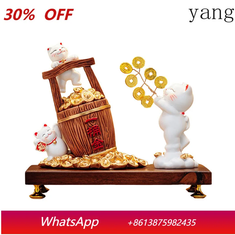 CX Lucky Nafu, a bucket of gold ornaments, living room TV cabinet wine cabinet decorations