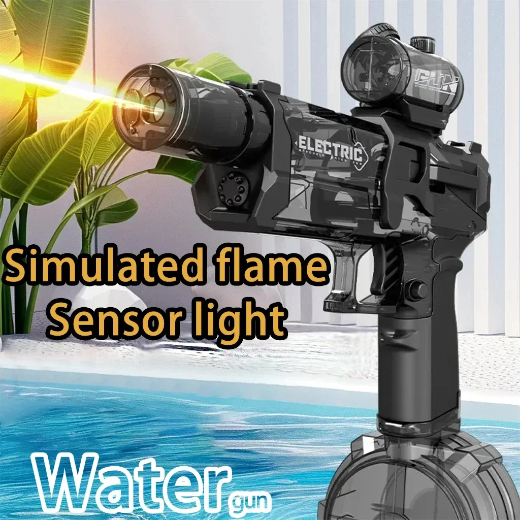 

Glock New Flame Led Light Water Gun Toys, 2024 Water Gun With Scope Beach Battle Shooting Adult Swimming Pool Water Toy Gifts