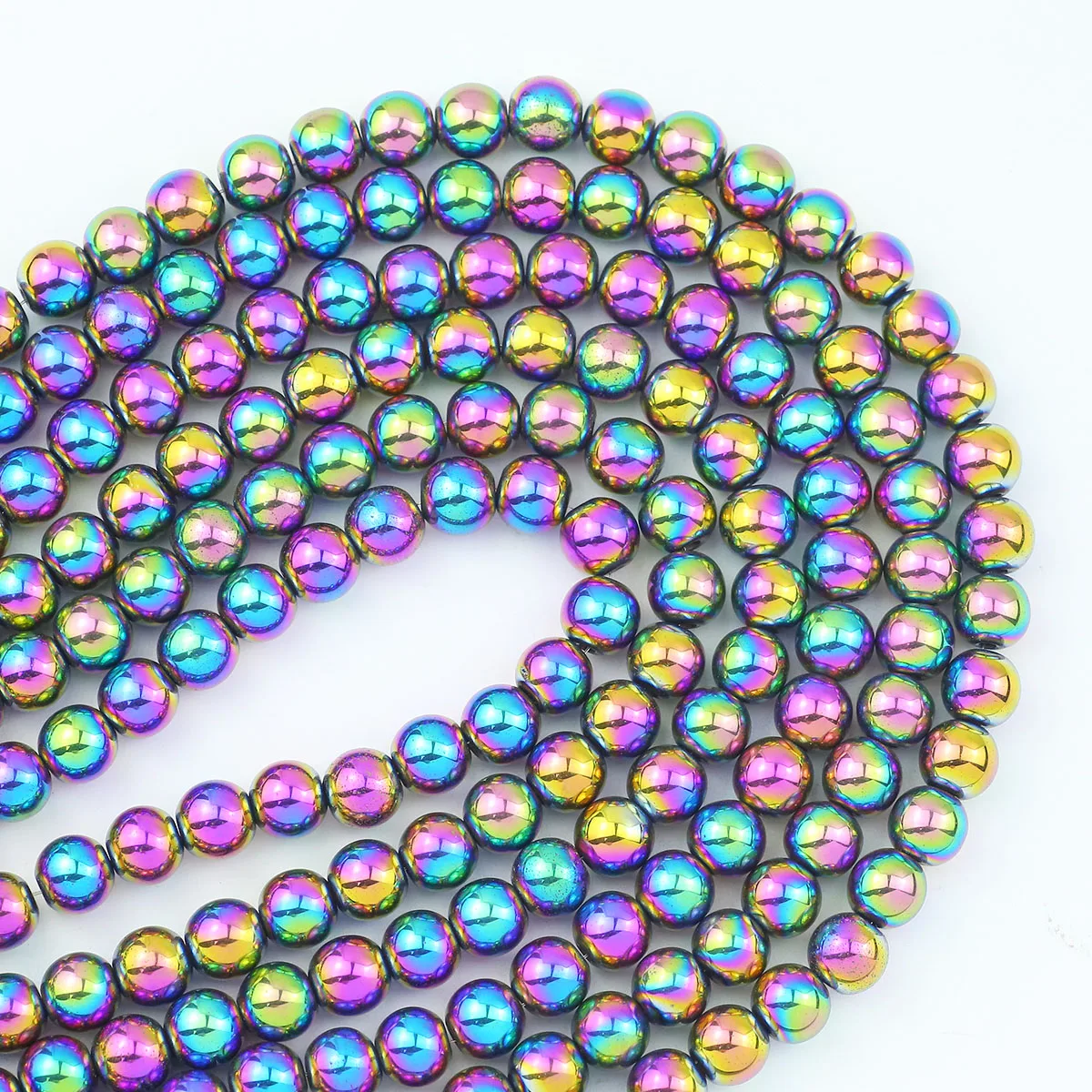 40-178pcs High Quality Natural Stone Colorful Hematite 2-10mm Round Loose Spacer Beads For Jewelry Making DIY Bracelet Necklaces