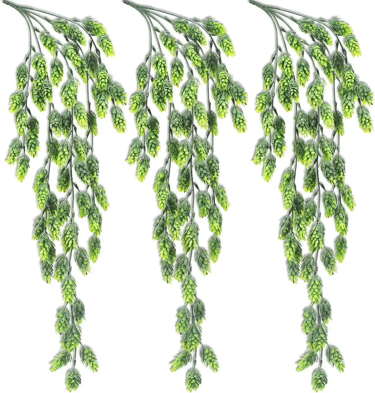 Artificial Flower Hops Vine Garland Plant Fake Hanging Vine Faux Hops UV Resistant Faux Floral Greenery 3 PCS