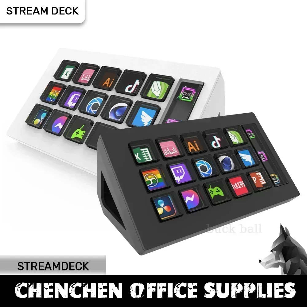 

Mirabox StreamDeck Controller Visual Keyboard LCD Button 15Keys Living Content Creation Custom Button For Win/MacOS Stream Deck