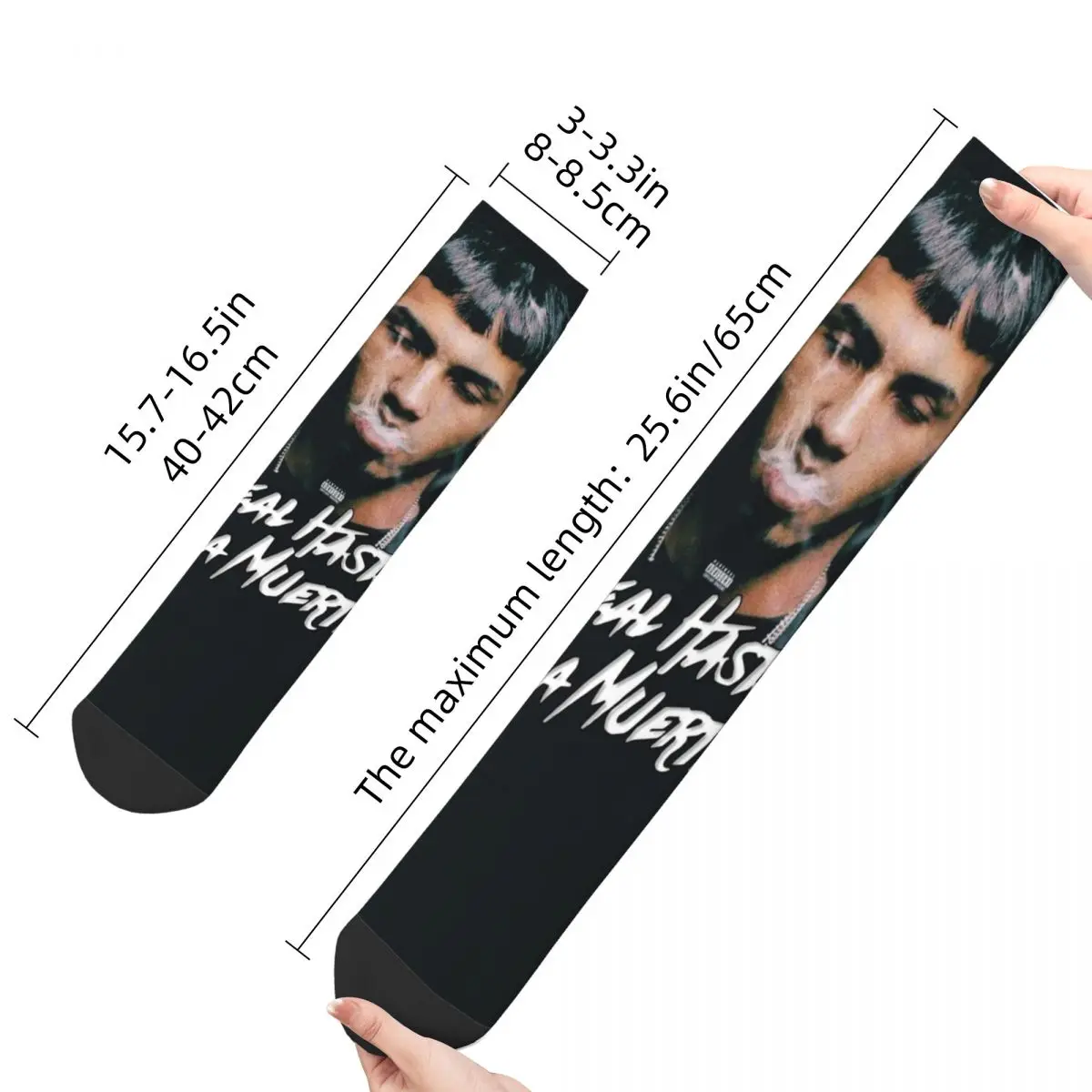 Vintage Anuel AA Rapper Accessories Socks Sweat Absorbing Hip Hop Skateboard Middle Tube Sock Warm for Men\'s Birthday Present