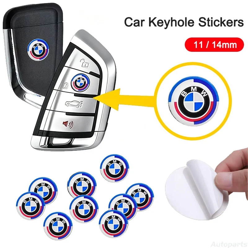 

11mm 14mm Aluminum Car Remote Key Emblem Sticker Auto Accessories For BMW M Power I3 G08 F15 F16 G20 E34 F94 F95 G30 G11 G12 E36