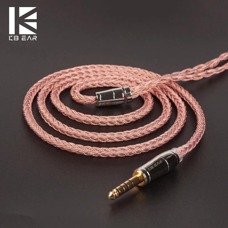 KBEAR 16 Core Copper Earphone Cable MMCX/2PIN/QDC/TFZ Headphone Connector For KS1 KS2 Earbuds Sports Music DJ TRI I3 Headset IEM