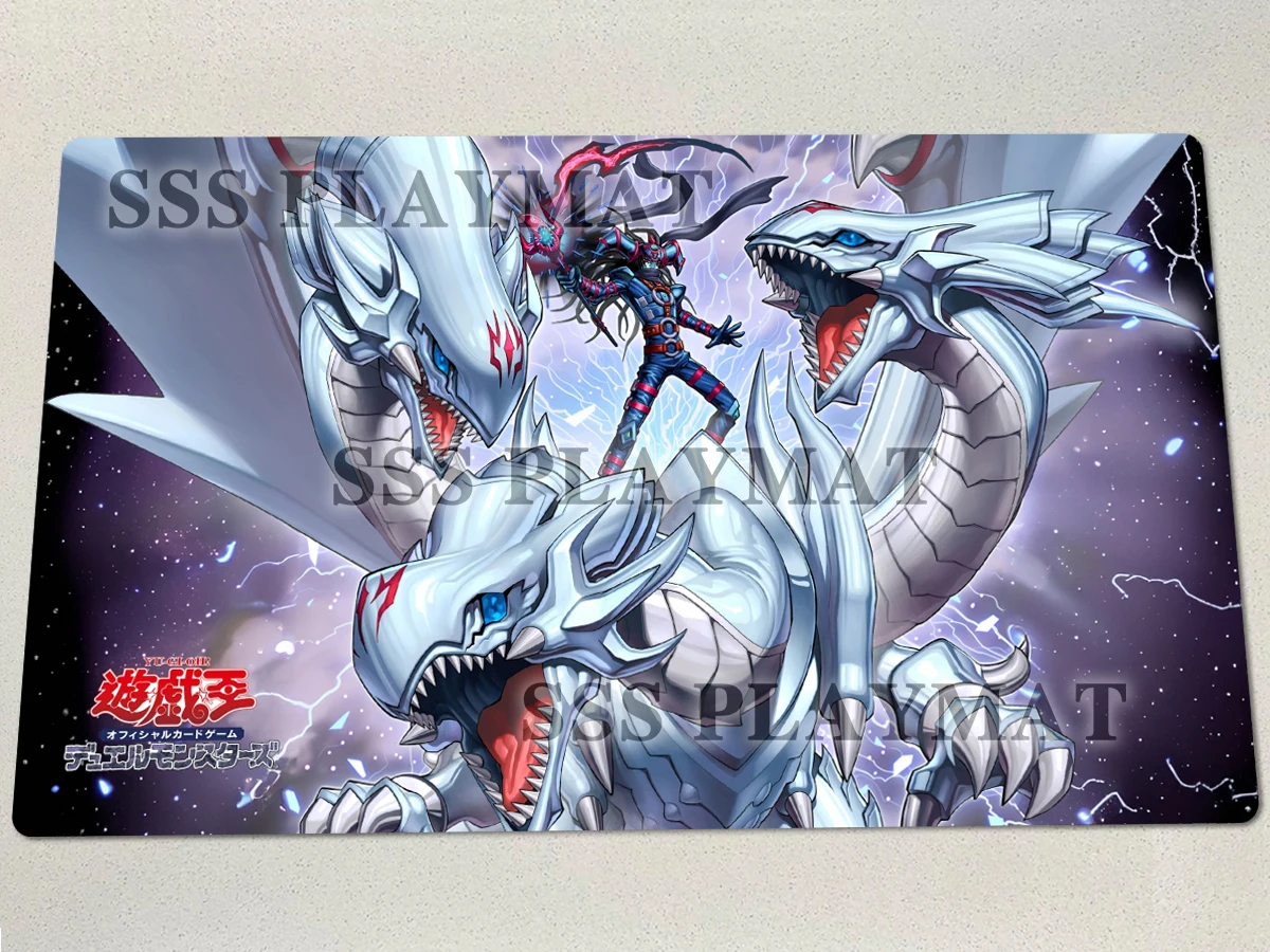 

YuGiOh Dragon Master Magia Playmat TCG CCG Mat Board Game Trading Card Game Mat Rubber Mouse Pad Gaming Pad Free Bag 60x35cm