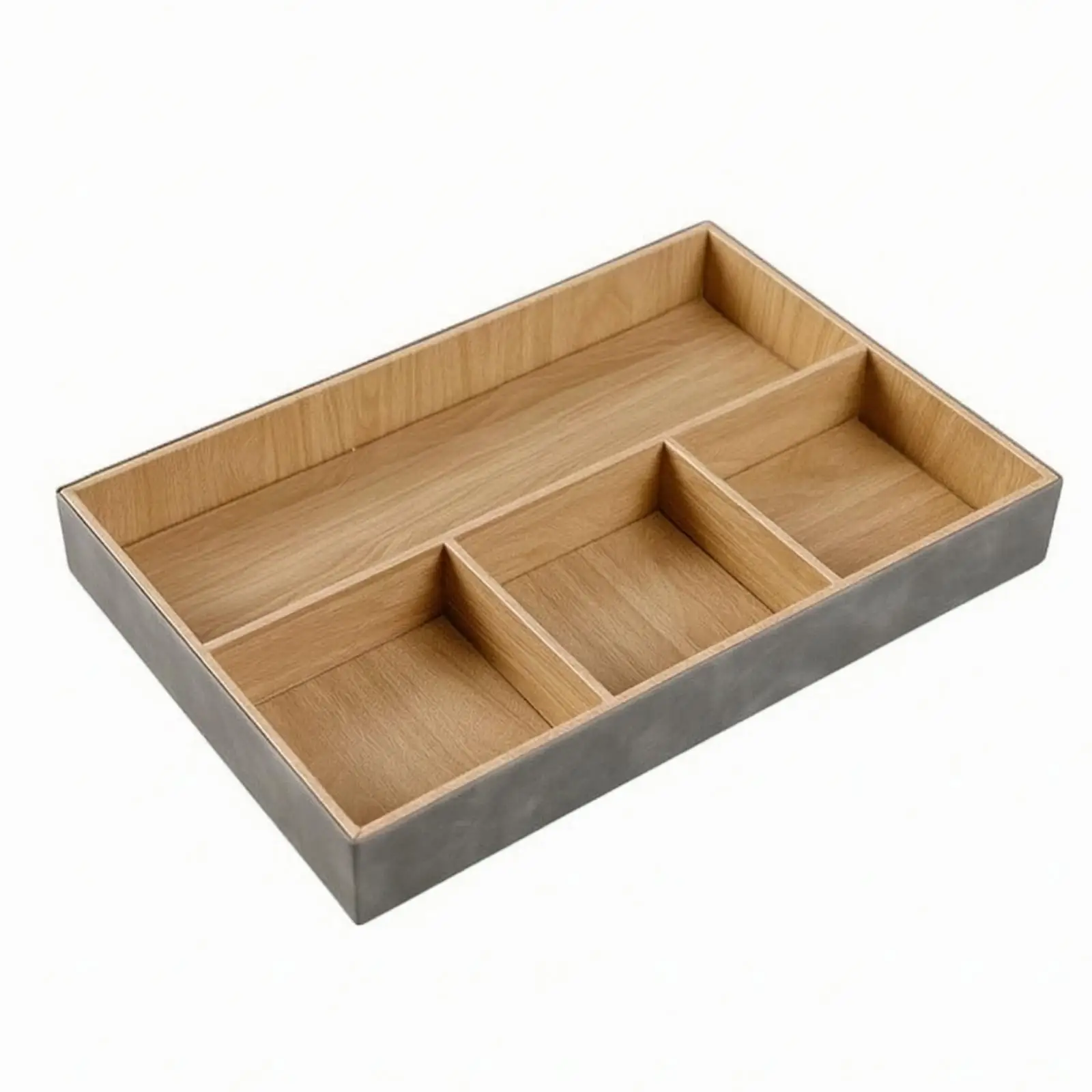 Drawer Organizer Tray with 4 Compartments Modern Minimalist Desk Drawer Organizer Water-resistantResistant 4-Compartment Storage