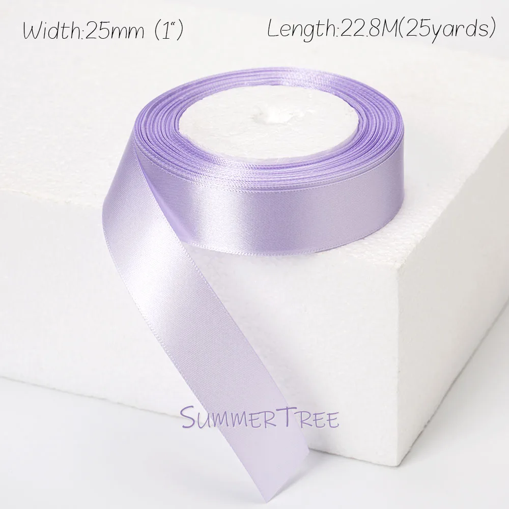 Lila Satinband 25 Yards 22,8 Meter 6 mm 10 mm 15 mm 25 mm 38 mm 50 mm Hellviolett für handgefertigte DIY-Geschenkverpackung Halloween-Dekoration – Detail 11