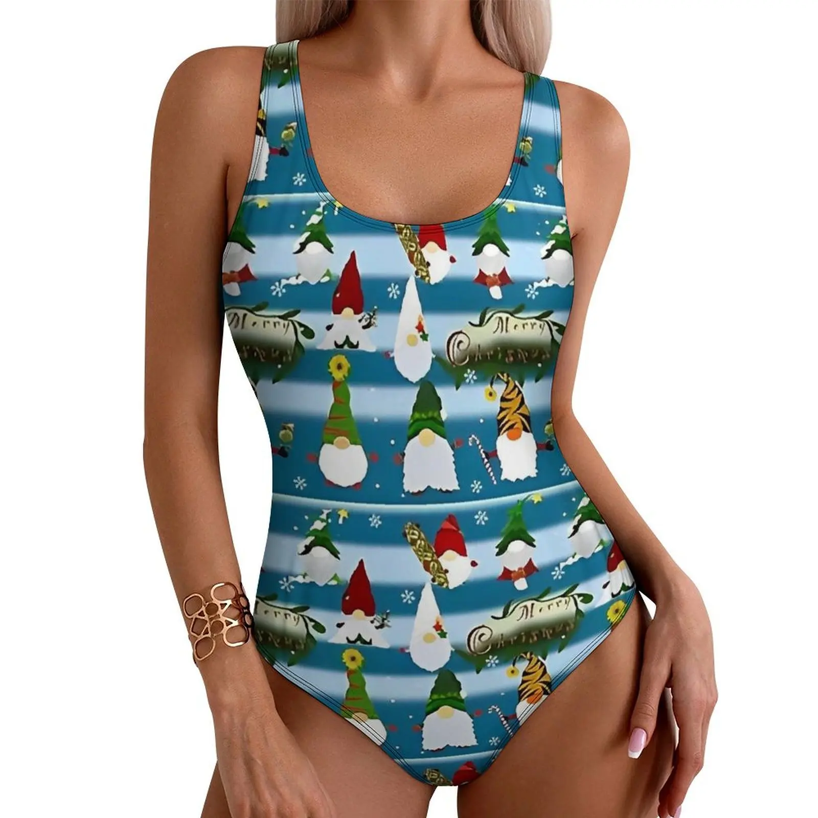 

Lazy Christmas Funny Gift Swimsuit Swimwear One Piece Holiday Pool Swimsuits Hollow Out Bathing Suit Women Push Up Beach Wear
