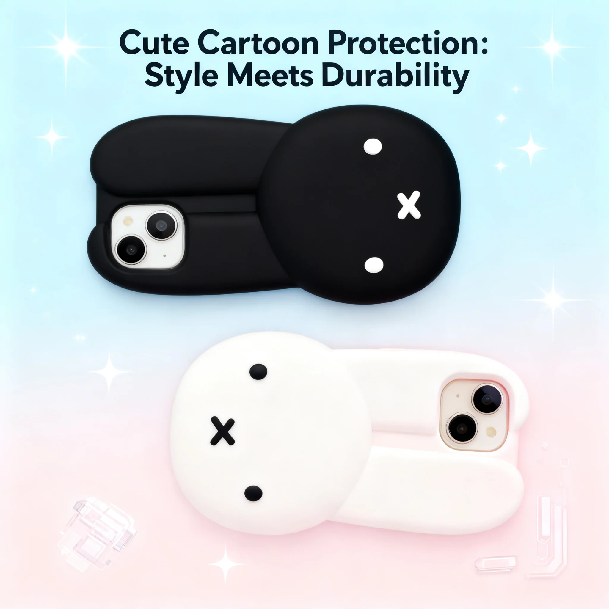 

Kawaii Miffy Silicone Phone Case Anti Drop Simple Toy Gift Compatible With iPhone 17 16 15 14 13 12 11 Pro Max All Wrap Soft