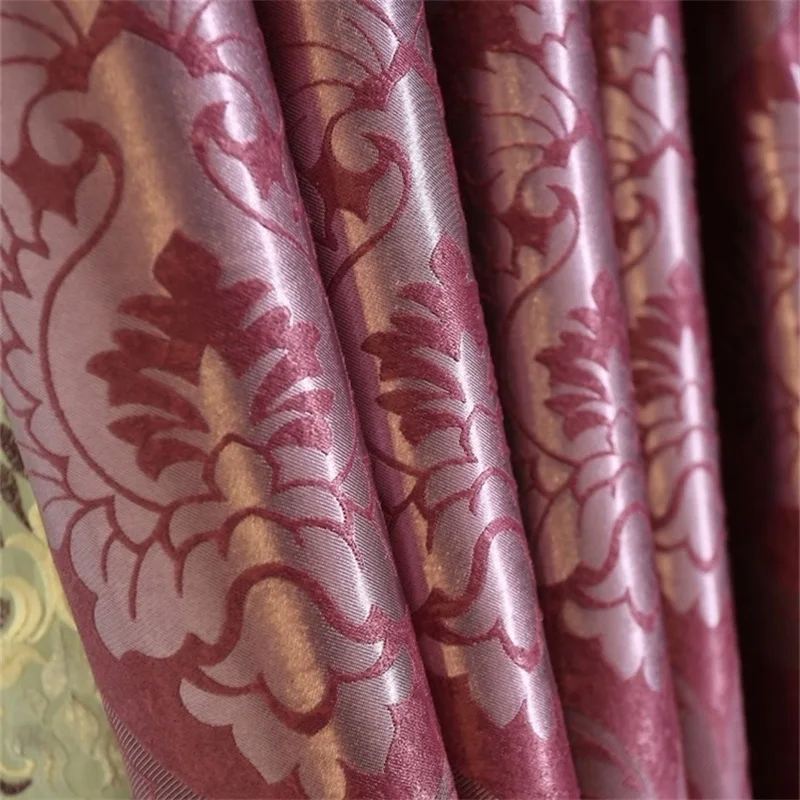 Europäische Luxus-Jacquard-Vorhänge für Wohnzimmer, beige Vorhänge, Fensterpaneel, Stoffvorhang für Schlafzimmer, Schattierung, 80 % individuell