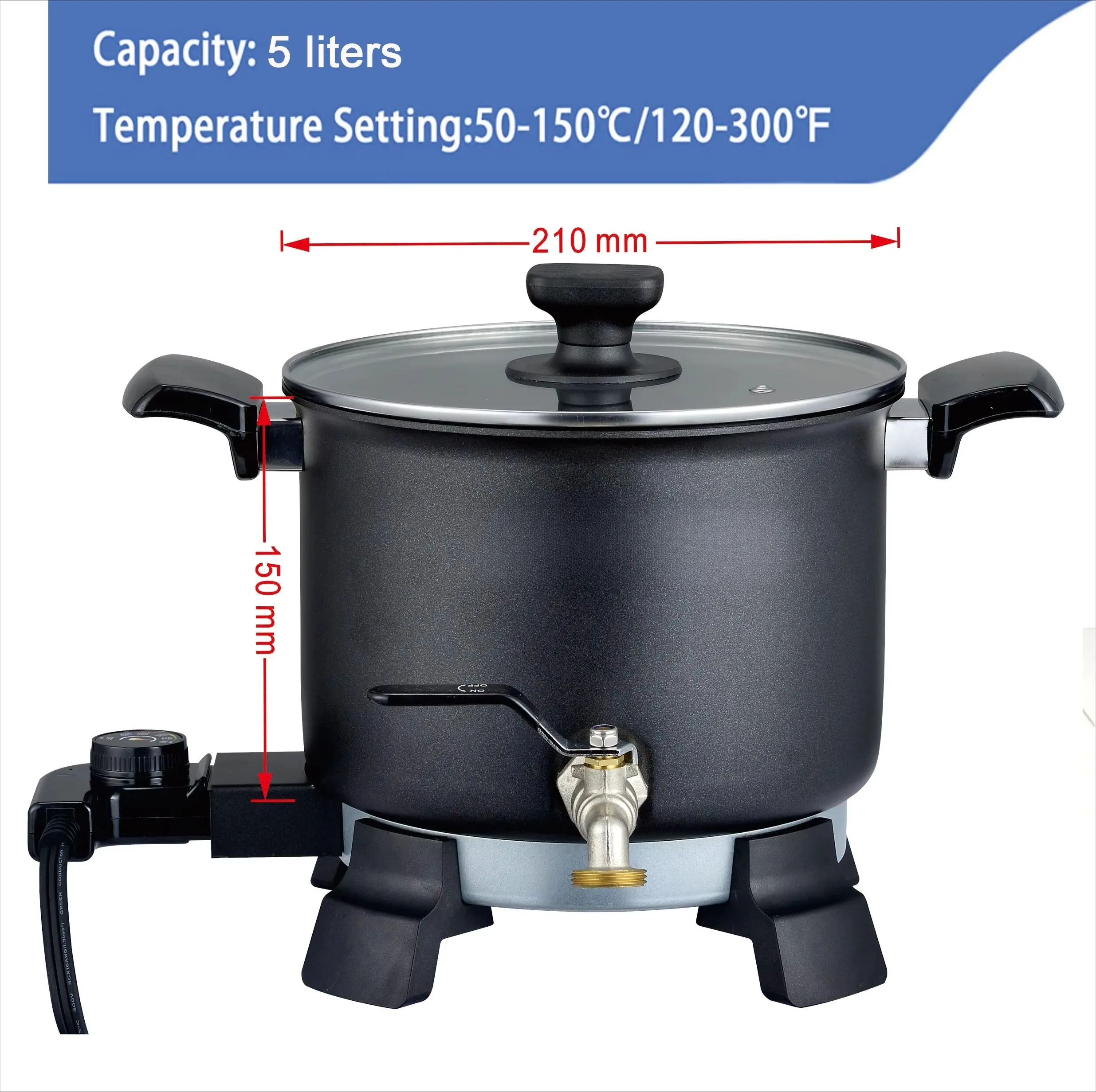Dontalen 5L Electric Candle Melting Pot Non-Stick Candle Wax Melter Machine for Candle Making