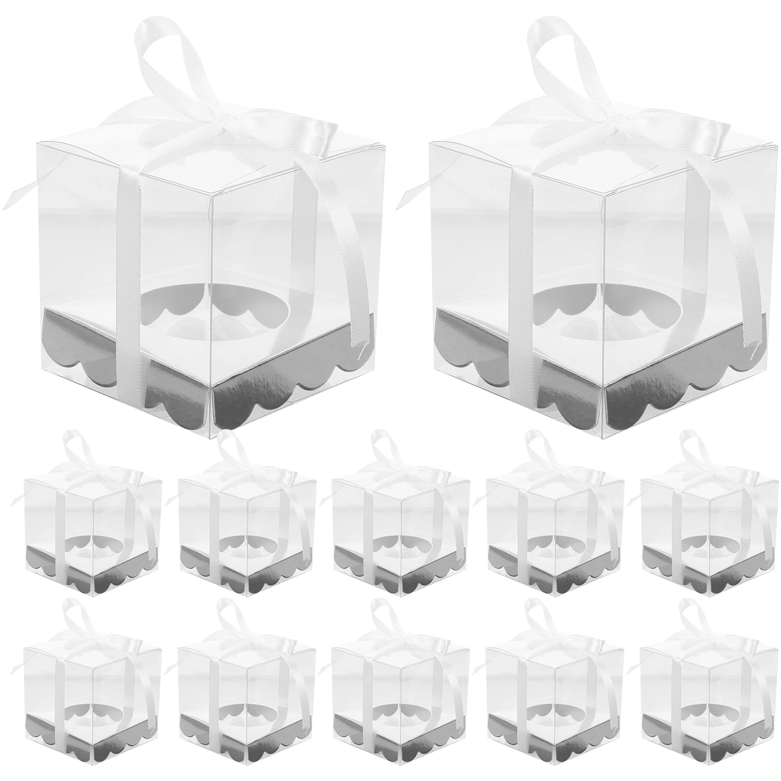 

12pcs Wedding Favor Packaging Box PVC Transparent Gift Boxes for Candy Wrapping Party Supplies Mini Snack Container