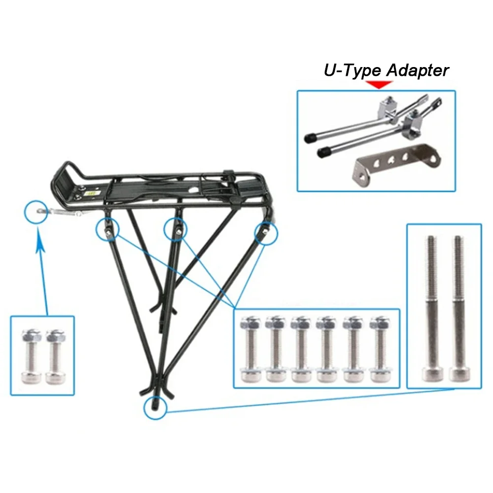 ZTTO Bicycle Cargo Rack Cycling MTB Road Bike Carrier Rear Luggage Rack Shelf Bracket Adjustable For Disc Brake V-brake Bikes