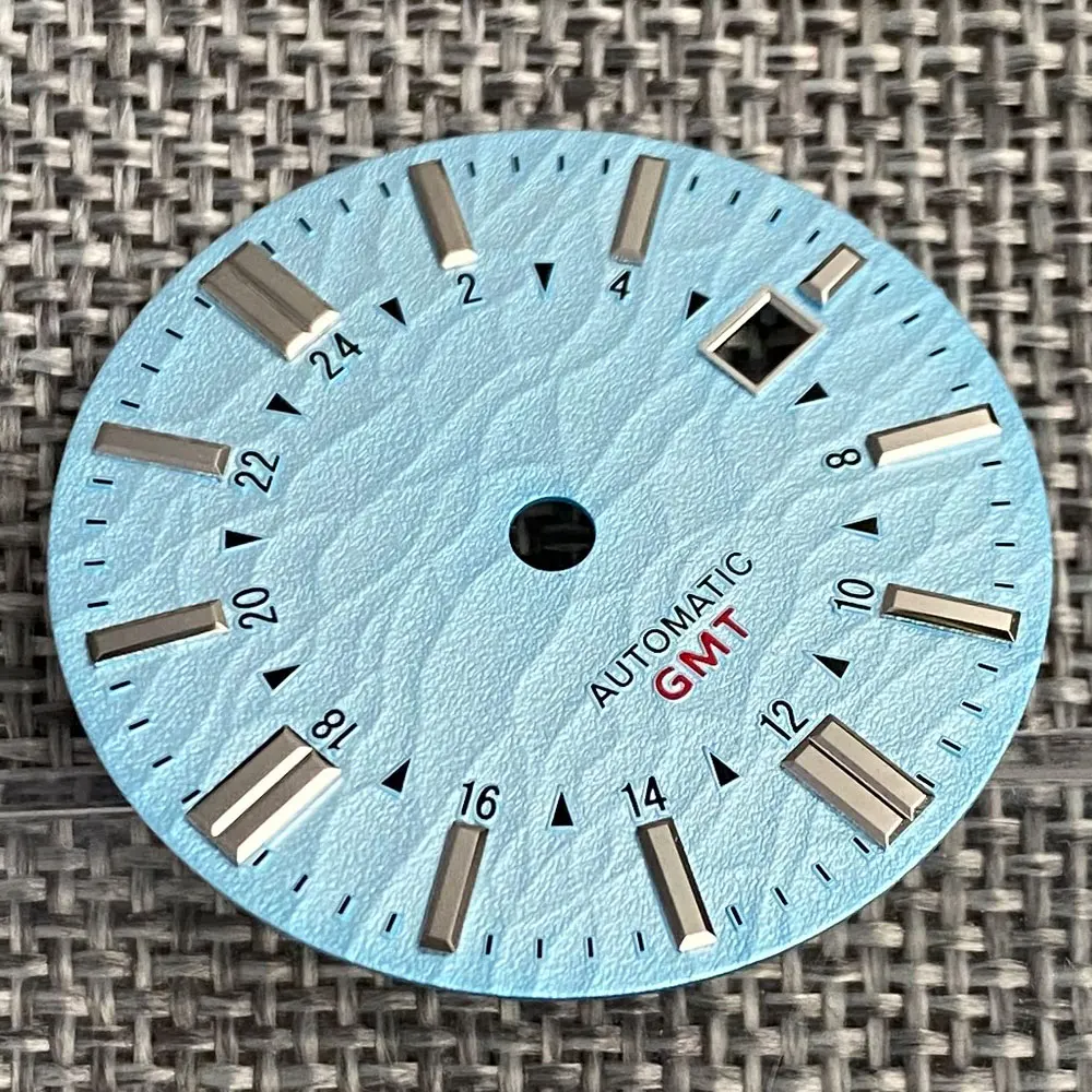 33.5mm Sky Blue White Black Watch Dial Hand Needles fit NH34A NH34 GMT Automatic Movement Watch Accessories Set Parts