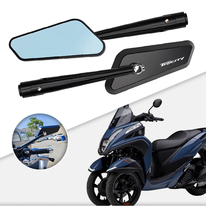 2-個落下防止耐久性のあるオートバイ小型バックミラーリアビューミラー-tricity125-tricity155-300-tricity-125-155-300