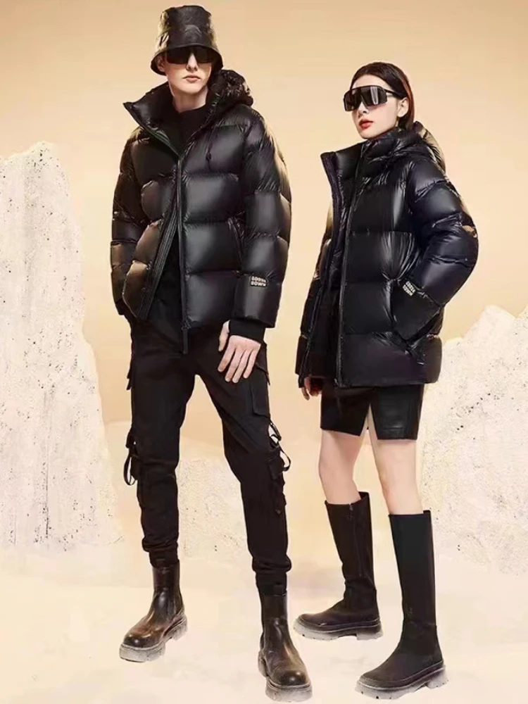 Winter Warm Down Jacket Men Coat Hooded Thick White Duck Down Jacket Long Sleeve Couple Clothing Trend Zip Windproof Outerwear