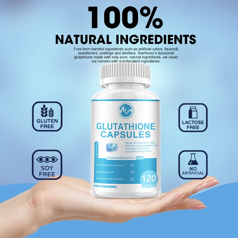 Glutathione 120 Capsules 1000 mg Glutathione, L-Cysteine, L-Glutamine and L-Glycine. Natural Ingredients.