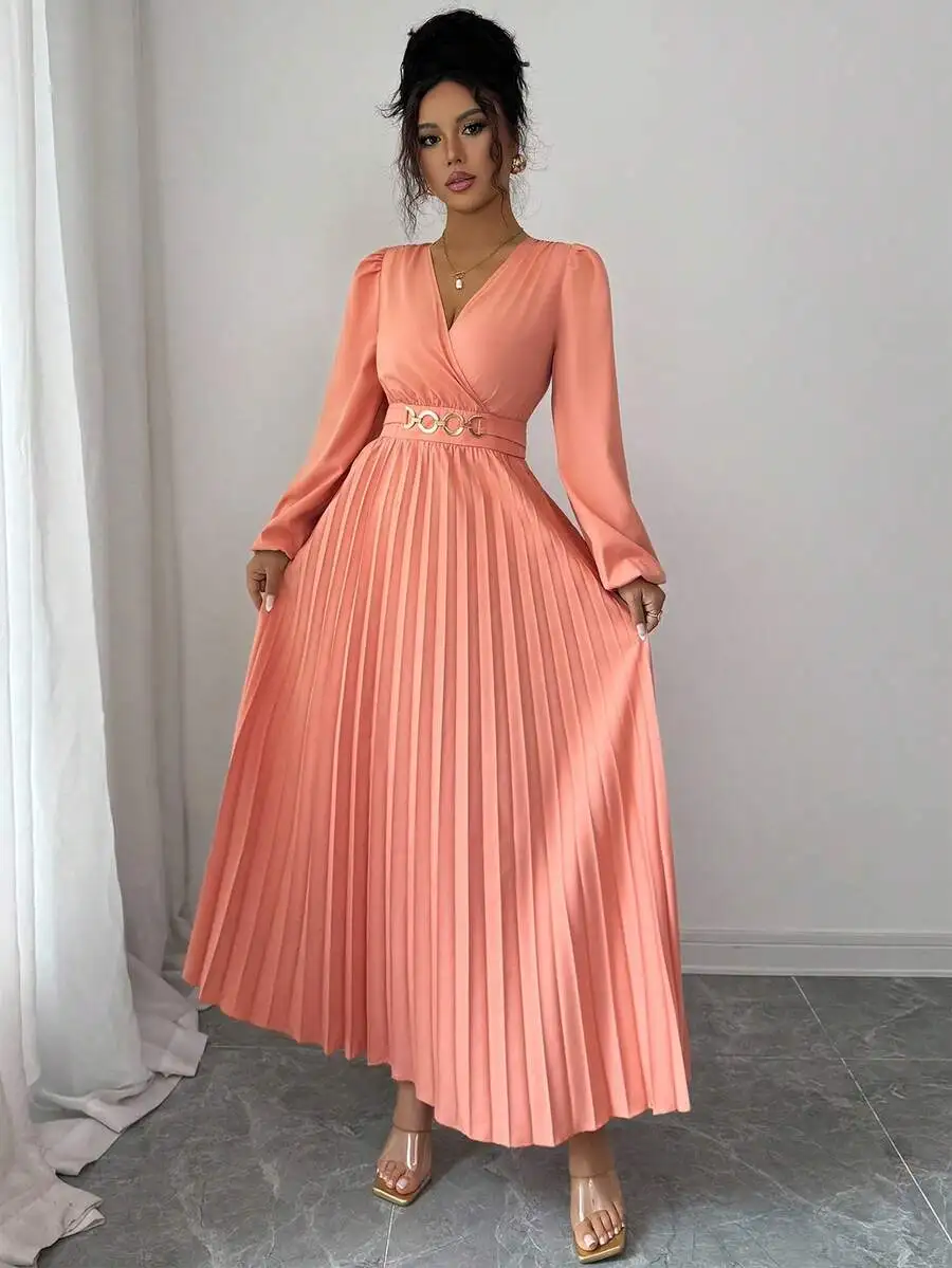 Elegante abito plissettato, adatto per il ritorno a scuola, compleanni, matrimoni, Natale