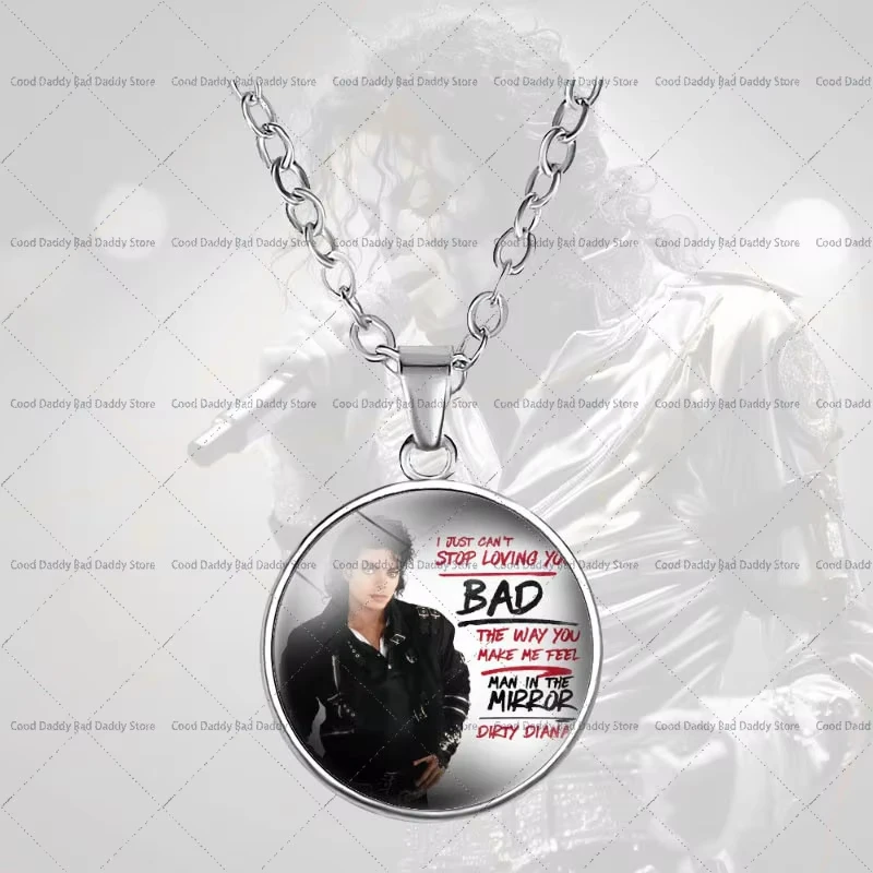 2026 HOT Michael Jackson Necklace Drip Oil Alloy Neck Chain Retro The King of Pop MJ Charms Accessories Party Wear